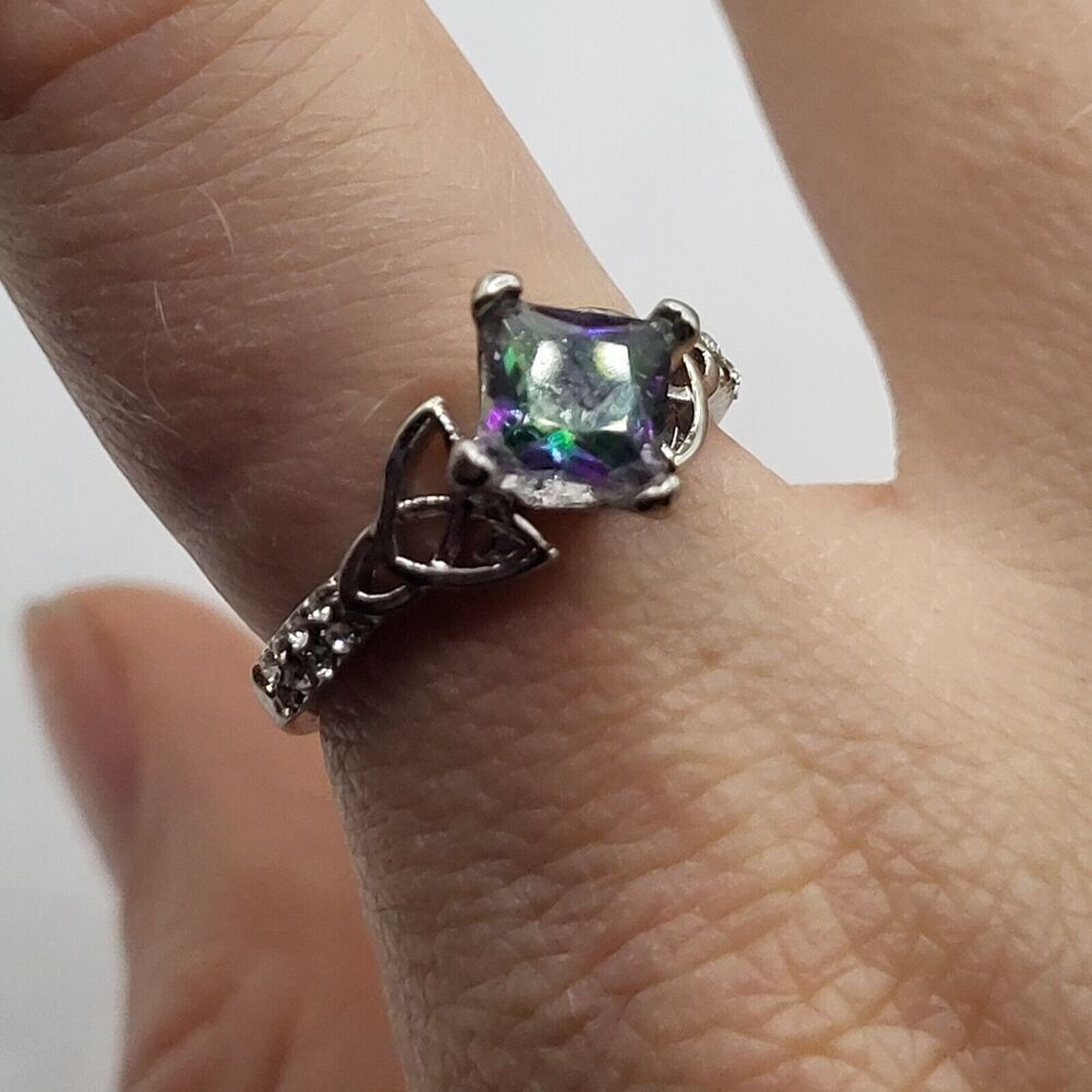 Celtic Square Solitaire Ring